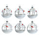 Christmas tree ornaments snowy forest red birds blown glass 80 mm 6 pcs s1