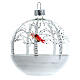Christmas tree ornaments snowy forest red birds blown glass 80 mm 6 pcs s2