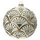 Christmas ball matt white gold black glitter decoration blown glass 150 mm s3