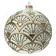Glass Christmas ornaments matte white gold black glitter decor 150 mm s1