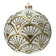 Glass Christmas ornaments matte white gold black glitter decor 150 mm s4