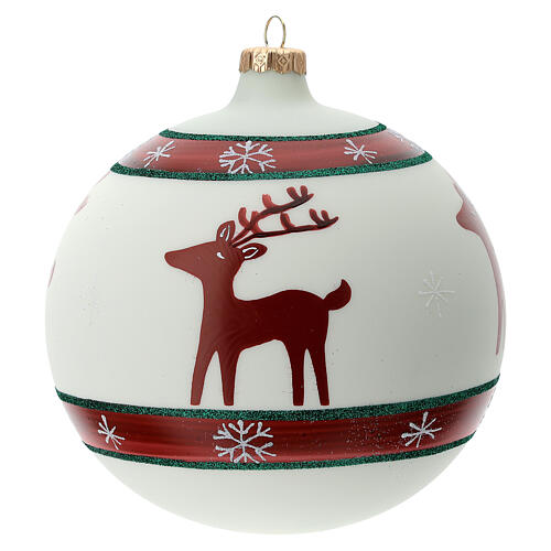 Christmas tree ball reindeer snowflakes blown glass 150 mm 1