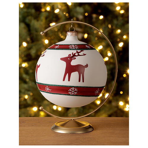 Christmas tree ball reindeer snowflakes blown glass 150 mm 2