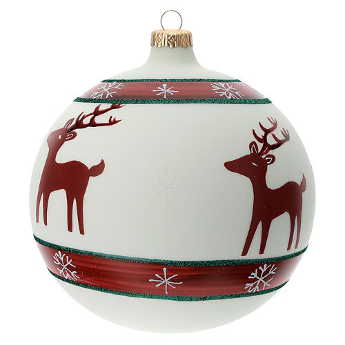 Christmas tree ball reindeer snowflakes blown glass 150 mm 3