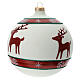 Christmas ball ornament reindeer snowflakes blown glass 150 mm s3