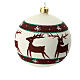 Christmas ball green red white reindeer 100 mm blown glass s6