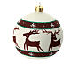 Pallina Natale verde rosso bianco renne 100 mm vetro soffiato s5