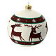 Pallina Natale verde rosso bianco renne 100 mm vetro soffiato s8