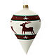 Christmas ball white reindeer blown glass 80 mm s5