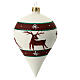 Glass Christmas drop ornament white reindeer 80 mm s1