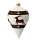Glass Christmas drop ornament white reindeer 80 mm s5