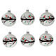 Christmas ball ornaments branches red birds blown glass 80 mm 6 pcs s1