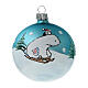 Polar bear Christmas ball ornament blown glass 80 mm 6 pcs s2