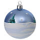 Polar bear Christmas ball ornament blown glass 80 mm 6 pcs s3