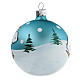 Grey and silver Christmas ball of blown glass with bear on a sled 80 mm set of 6 s3