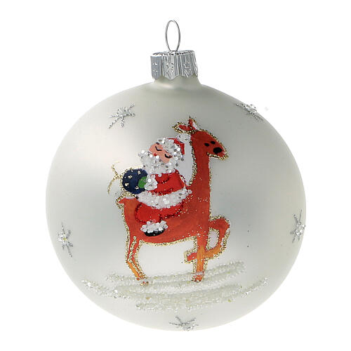 Christmas balls reindeer in blown glass 80 mm 6 pcs 2