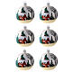 Palline Natale baita bosco vetro soffiato 80 mm 6 pz s1