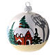 Palline Natale baita bosco vetro soffiato 80 mm 6 pz s2