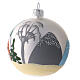 Palline Natale baita bosco vetro soffiato 80 mm 6 pz s3