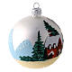 Palline Natale baita bosco vetro soffiato 80 mm 6 pz s4
