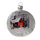 Bolas árvore de Natal vidro soprado igreja vermelha decoração branca 80 mm 6 unidades s2