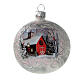 Glass Christmas tree ornament red church white blown glass 80 mm 6 pcs s2