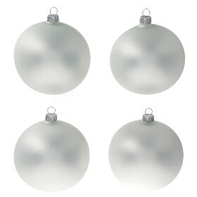 Bola gris perla opaco árbol navidad vidrio soplado 100 mm 4 piezas