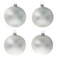 Christmas ball ornament matte pearl greyblown glass 100 mm 4 pcs s1