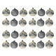 Christmas balls white silver glitter blown glass set 24 80 mm s1