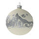Christmas balls white silver glitter blown glass set 24 80 mm s2