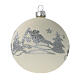 Christmas balls white silver glitter blown glass set 24 80 mm s3