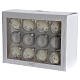 Christmas balls white silver glitter blown glass set 24 80 mm s5