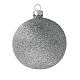 Glass Christmas ornaments silver glitter 24 pcs 80 mm s4