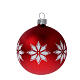 Set palline albero Natale rosse stelle alpine vetro soffiato 80 mm 24 pezzi s3