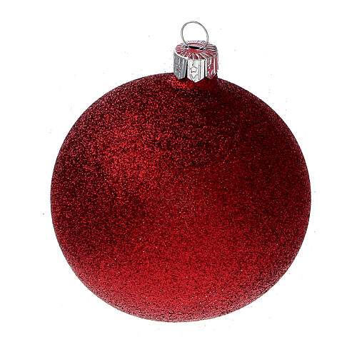 Christmas tree ornaments red with stars blown glass 80 mm 24 pcs 4