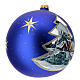 Pallina Natale villaggio albero dorato vetro soffiato 200 mm s3