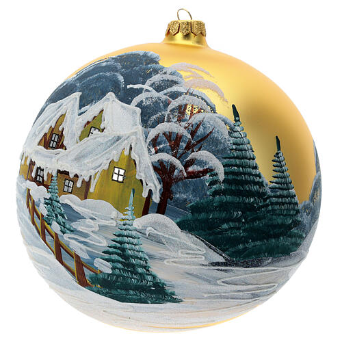 Christmas tree decoration green blown glass snow-covered huts 200 mm 3