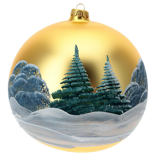 Christmas tree decoration green blown glass snow-covered huts 200 mm 5