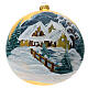 Christmas tree decoration green blown glass snow-covered huts 200 mm s1