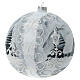 Tree ball white silver lamppost blown glass 200 mm s3