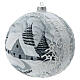 Glass Christmas ball white silver village streetlamp 200 mm s2