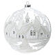 Boule Noël blanche paysage neige verre soufflé 200 mm s1