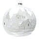 Boule Noël blanche paysage neige verre soufflé 200 mm s4
