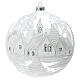 Christmas ball ornament white snowy village blown glass 200 mm s1
