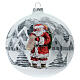 Christmas tree ball Santa Claus snow village blown glass 150 mm s1