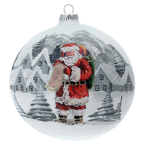 Christmas ball ornament Santa Claus winter village blown glass 150 mm 1