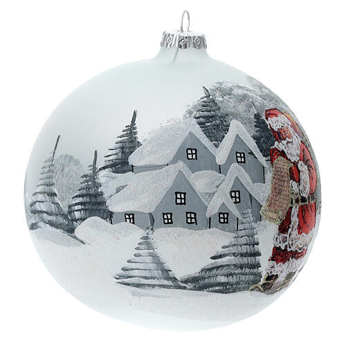 Christmas ball ornament Santa Claus winter village blown glass 150 mm 4