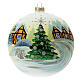 Christmas tree ball Christmas tree 150 mm snowy village yellow sky blown glass s1