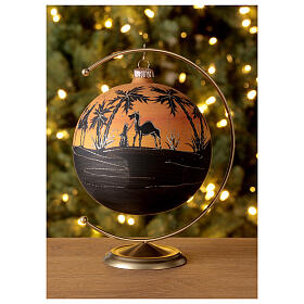 Bola árvore de Natal vidro soprado camelos no pôr-do-sol 150 mm