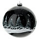 Boule sapin Noël noire lune rouge verre soufflé 150 mm s3